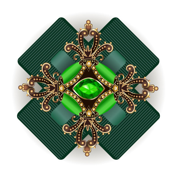 胸针首饰设计元素几何复古图片下载