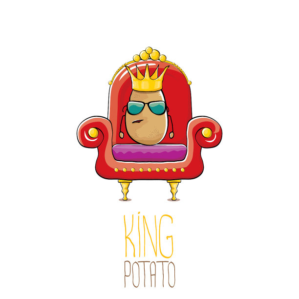 有趣的卡通酷可爱的棕色微笑国王图片下载