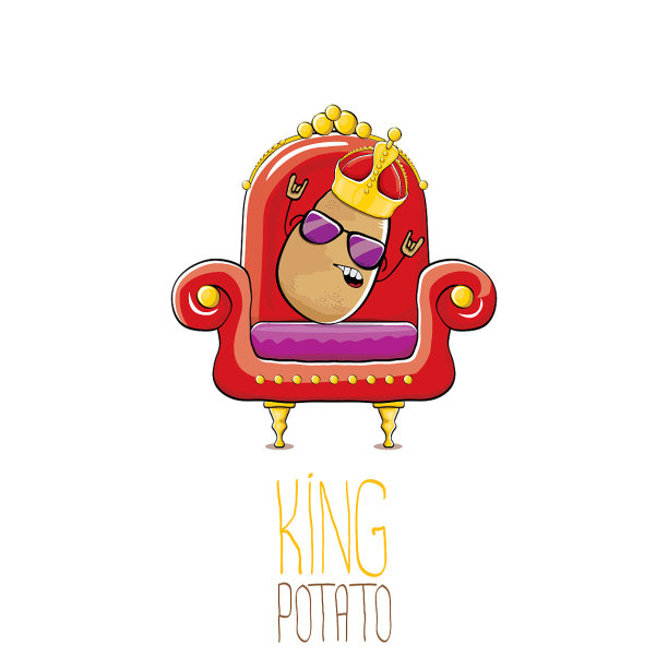 有趣的卡通酷可爱的棕色微笑国王图片下载