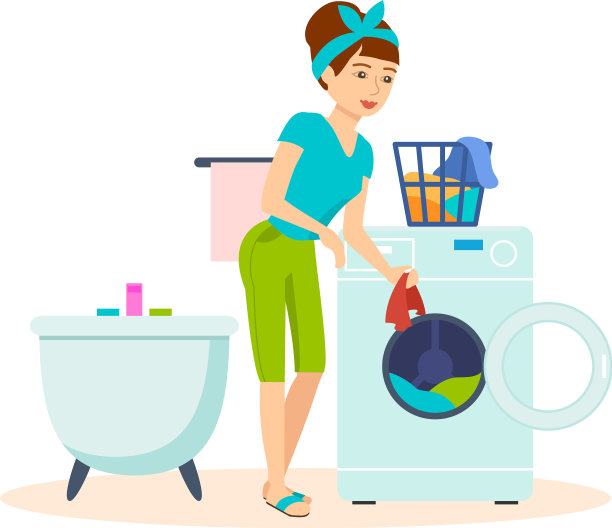 家庭主妇在浴室洗东西图片下载