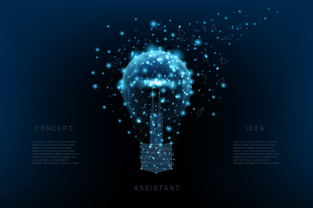 灯泡三角形和发光点图片下载