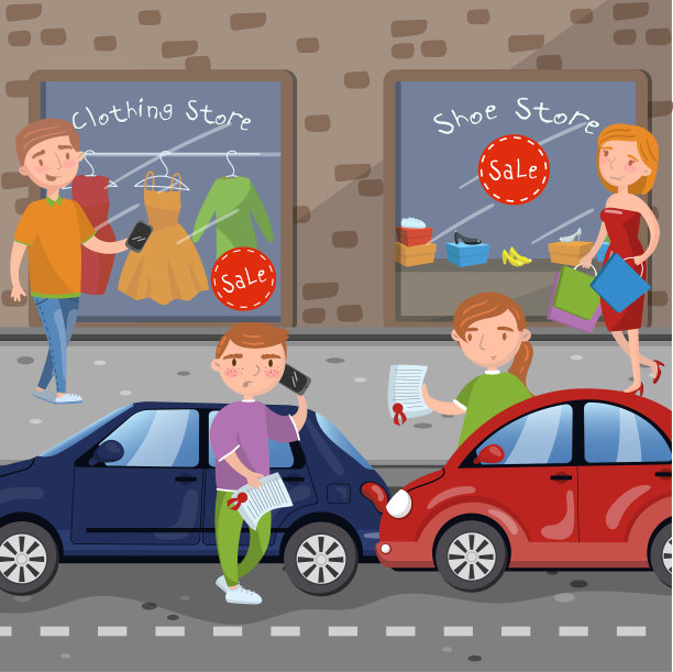 发生在城市街道上的车祸图片下载