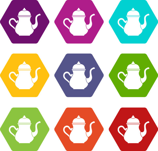 传统土耳其茶壶图标设置颜色图片下载