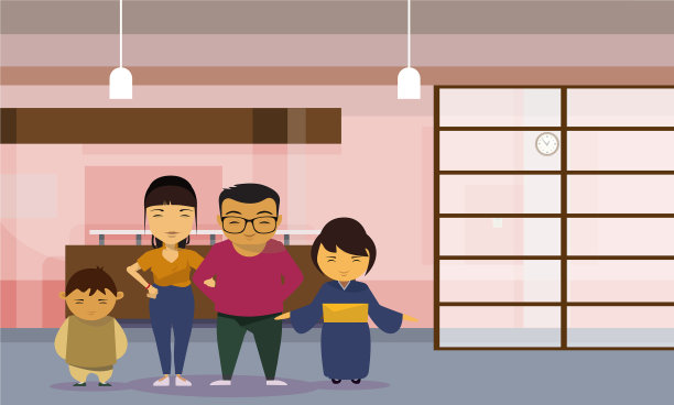 亚洲家庭，家里有两个孩子图片下载