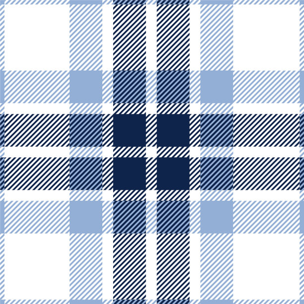 蓝色格子花呢无缝图案图片下载