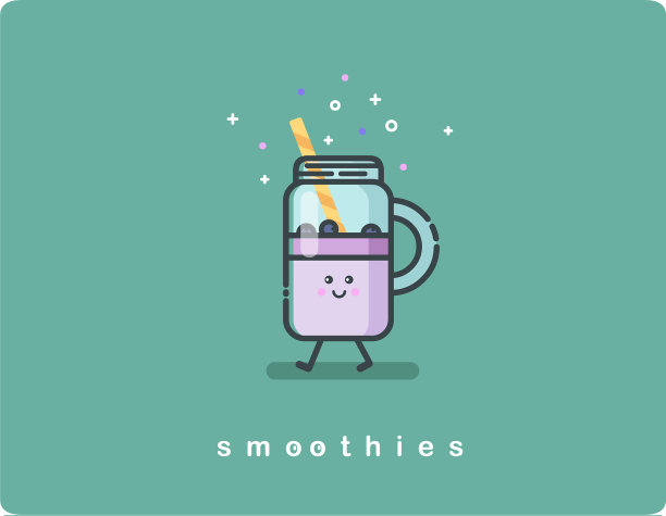 扁平图标友好的冰沙角色罐图片下载