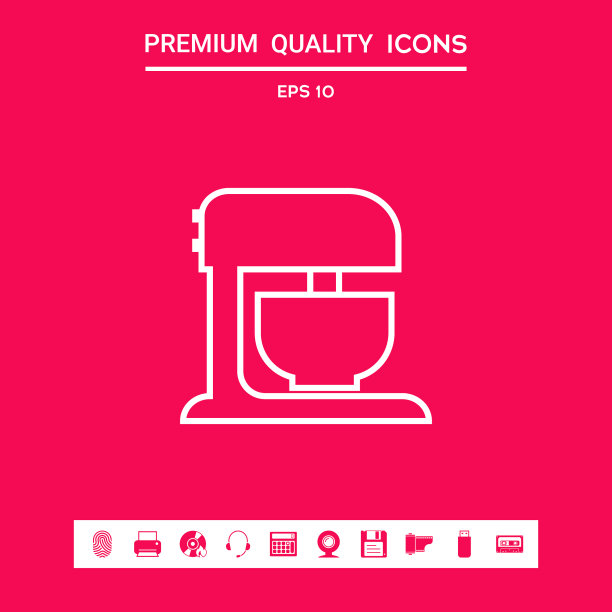 厨房混合器线性图标图形元素图片下载