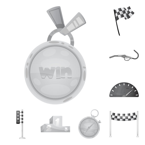 汽车和拉力赛标志收集的孤立对象图片下载