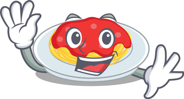 挥舞意大利面人物卡通风格图片下载