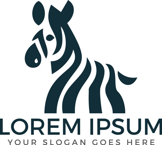 一个简单的条纹斑马标志设计图片下载