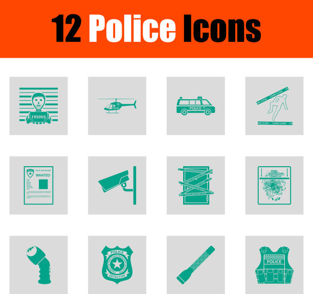 一套警察图标图片下载