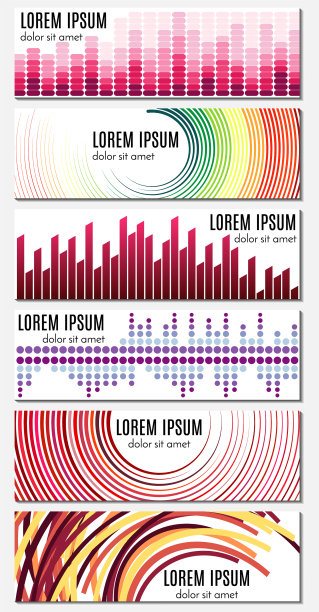 六套彩色抽象标题横幅图片下载
