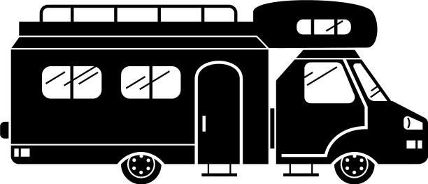 度假房车图标简单的风格图片下载