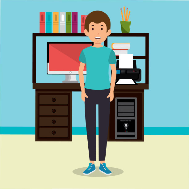 办公室里的年轻人图片下载