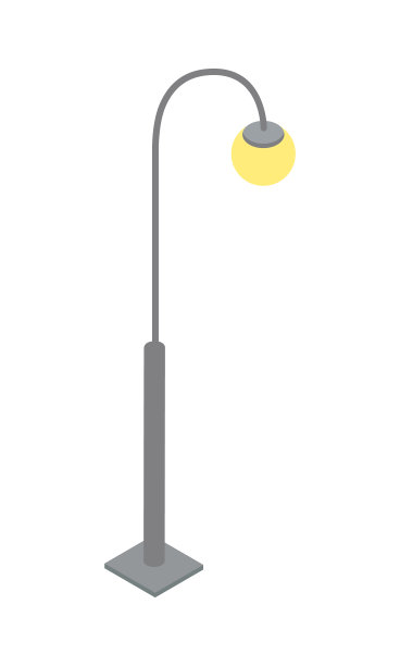 优雅的街灯等距3d图标图片下载