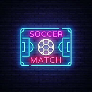 足球比赛标志霓虹设计模板图片下载