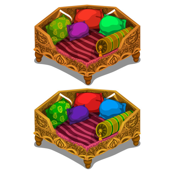 方形沙发和软枕头家具图片下载