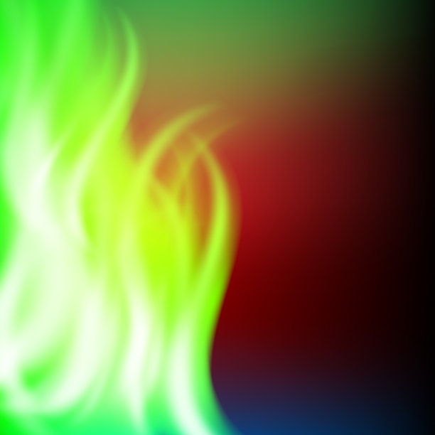 抽象彩虹绿火背景图片下载