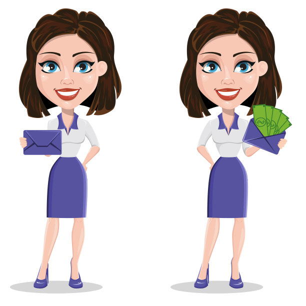 美丽的女商人拿着密封的信封图片下载