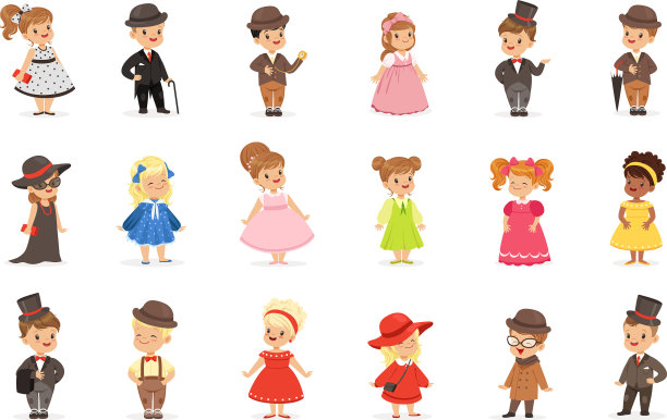 可爱的孩子们穿着优雅的官方服装图片下载