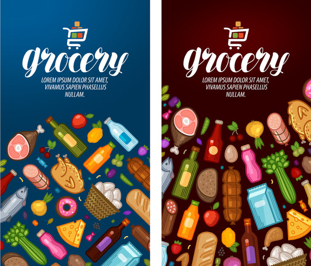 杂货店食品商店超市标签横幅图片下载