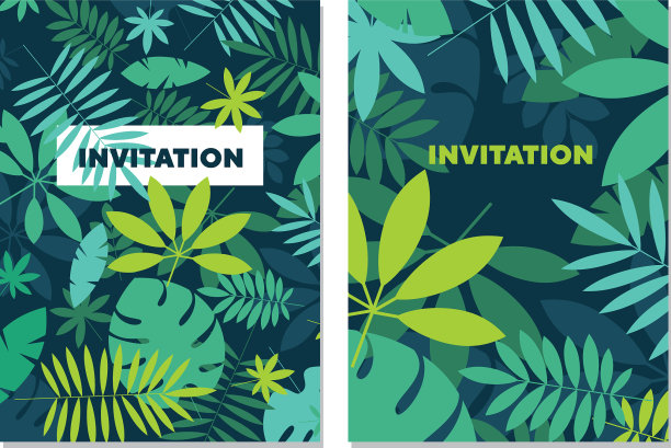 绿色简单的热带树叶设计元素图片下载