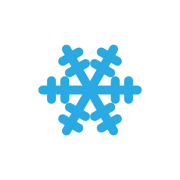 蓝色剪影雪花图标图片下载