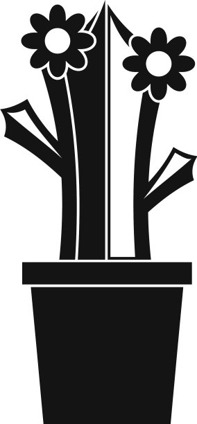 开花的仙人掌图标风格简单图片下载