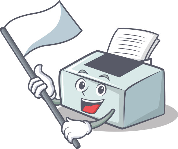 带有喷绘旗帜的吉祥物卡通风格图片下载