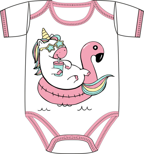 可爱的卡通独角兽t恤图片下载