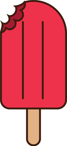 红色冰棒的彩色剪影图片下载