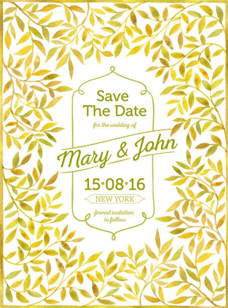 水彩叶片框架图片下载