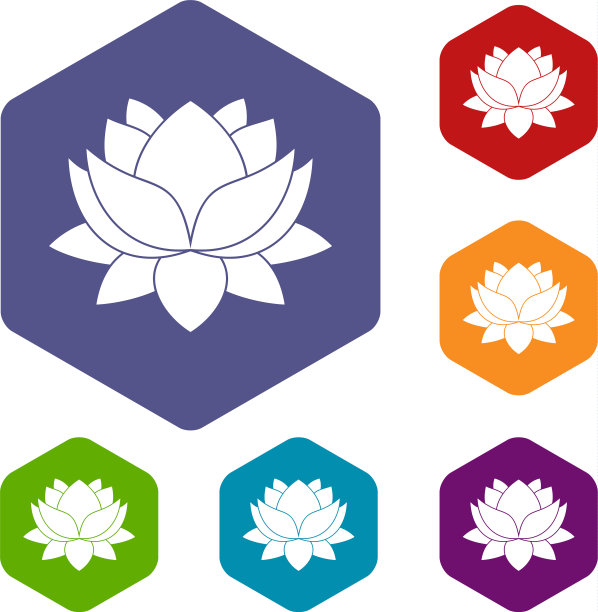 睡莲花图标设置六边形图片下载