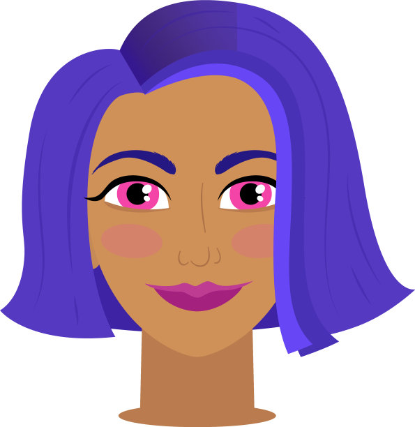 有一双亮粉色眼睛的女人，镜片是紫色的图片下载