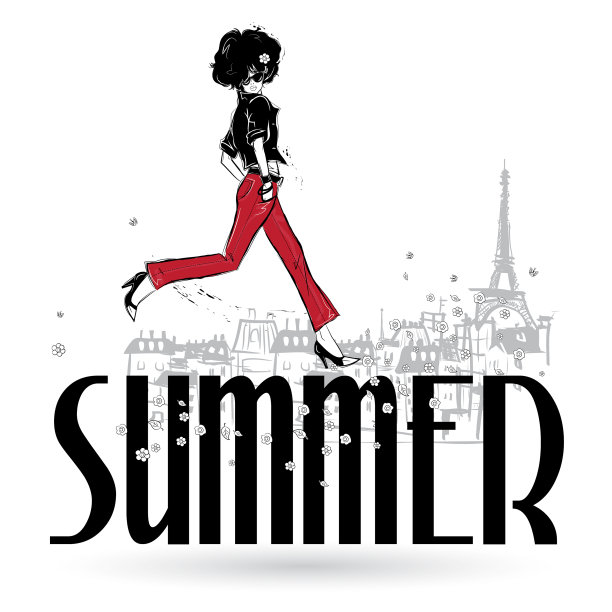 时尚女孩在素描风格的时尚女人图片下载