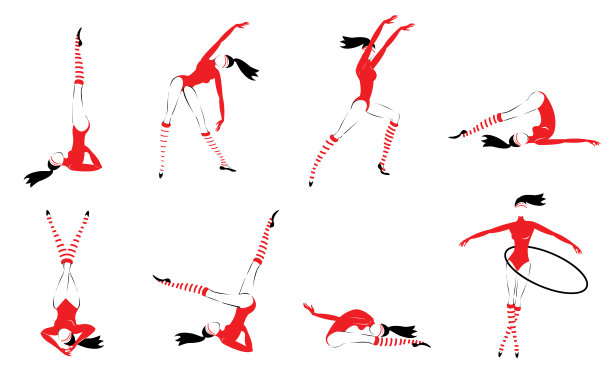 色彩斑斓的体操运动员组图片下载