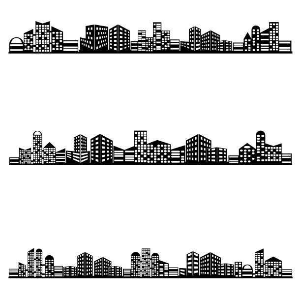 黑色城市图标集图片下载