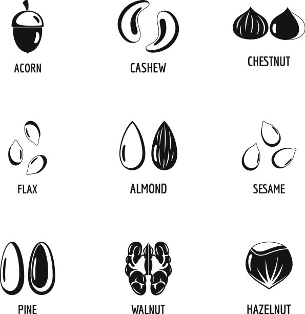 胡桃木图标设置简单的风格图片下载