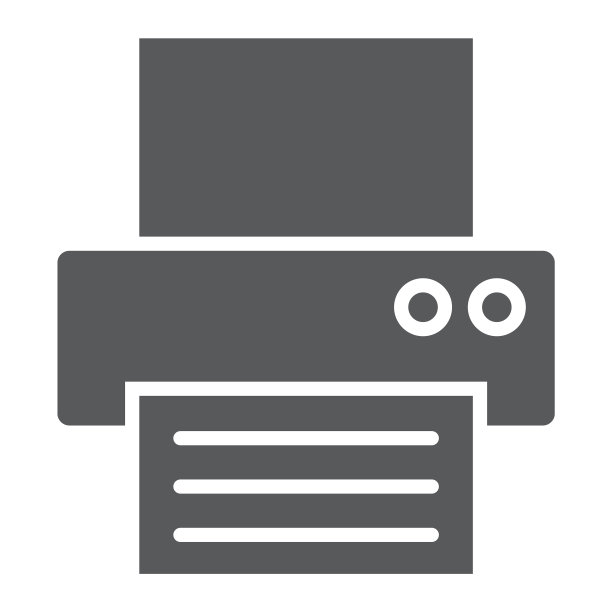 传真机图标，办公文档打印机标志图片下载