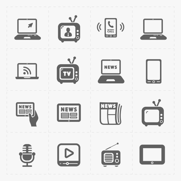 媒体图标设置为白色背景图片下载