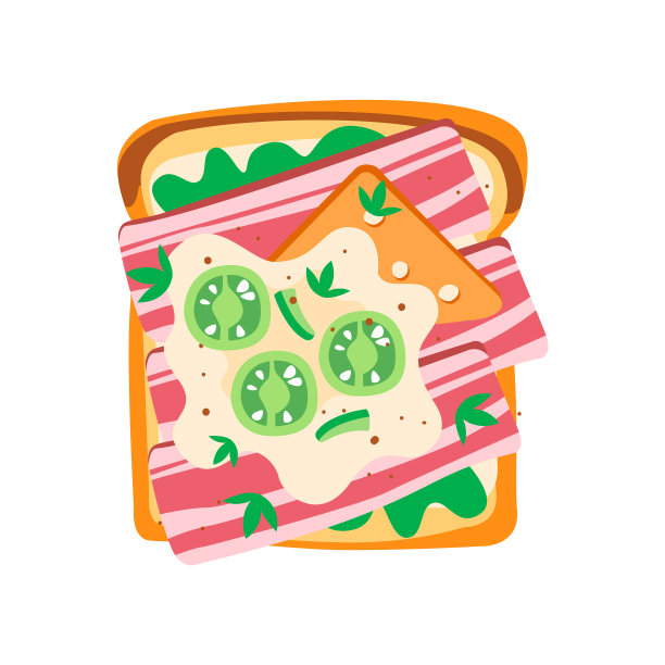 美味的烤面包配绿色沙拉图片下载