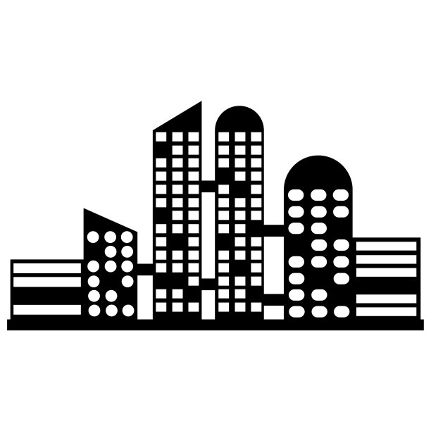 黑色城市图标图片下载