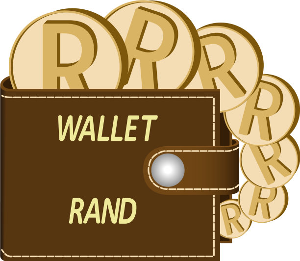 装有兰特硬币的棕色钱包图片下载