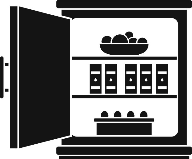 打开食物冰箱图标简单风格图片下载