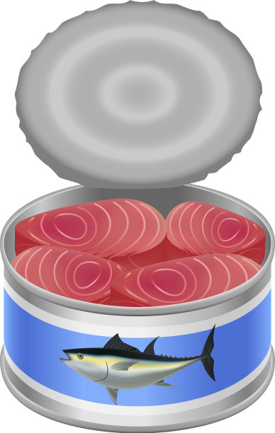 金枪鱼罐头商品模型逼真的风格图片下载