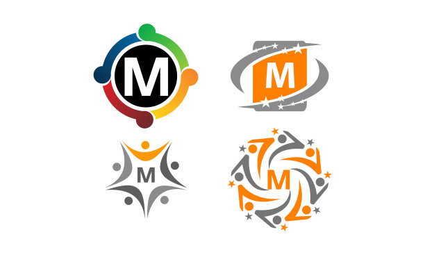 M字母现代模板标志图片下载