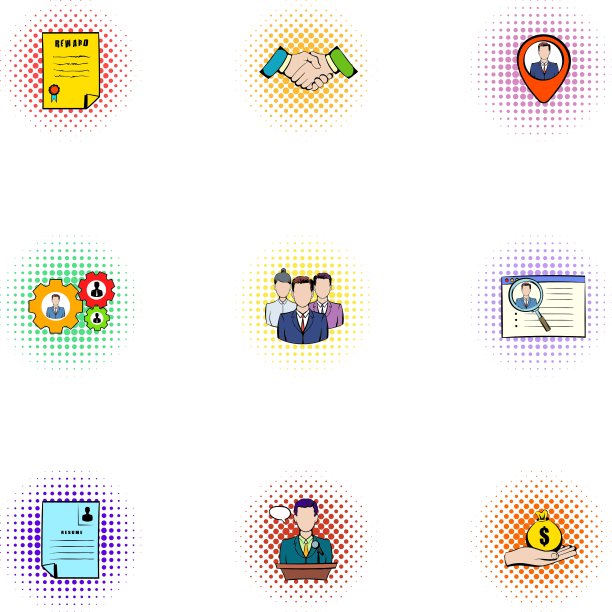 波普艺术风格开发图标集图片下载
