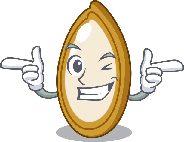 卡通桌上的碗里有南瓜籽图片下载