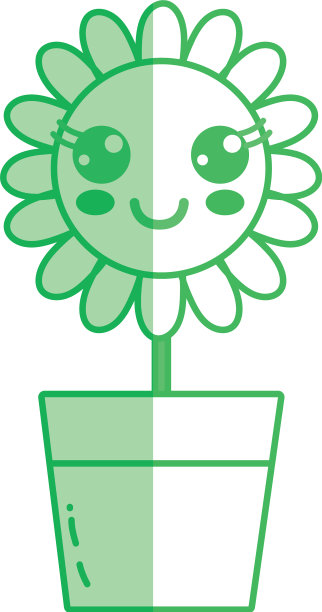 剪影可爱的美丽和快乐的花植物图片下载