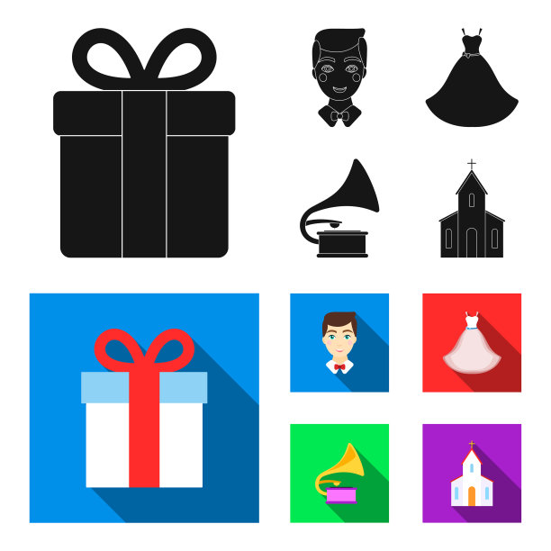 婚礼礼服，新郎留声机教堂婚礼图片下载